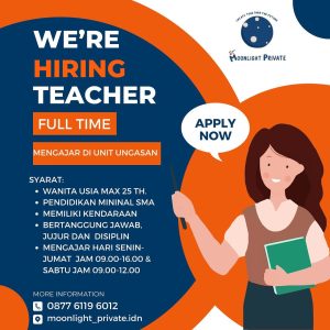 Lowongan Kerja Sebagai Full Time / Part Time Guru Privat untuk Moonlight Private Penempatan di Ungasan, Badung