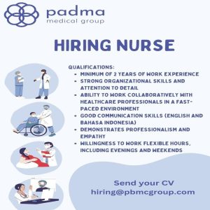 Lowongan Kerja Sebagai Nurse/Perawat untuk Klinik Padma Medical Penempatan di Denpasar