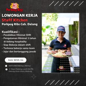 Lowongan Kerja Sebagai Staff Kitchen untuk PorkPoy Ribs Penempatan di Badung